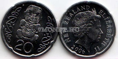 монета Новая Зеландия 20 центов 2006 год
