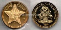 монета Багамы 1 цент 1974 год Морская звезда