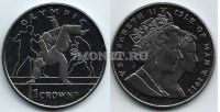 монета Остров Мэн 1 крона 2012 год олимпиада  - борьба
