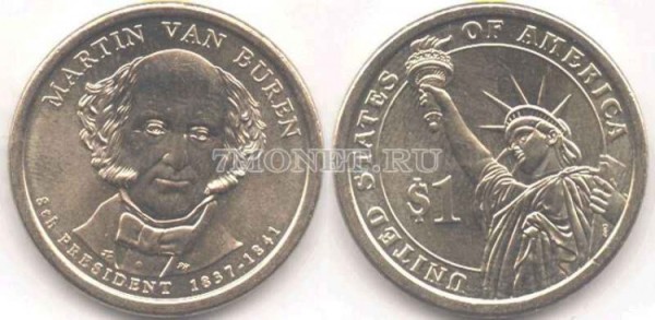 США 1 доллар 2008 год Мартин Ван Бюррен