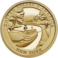 монета США 1 доллар 2021 год серия Инновации США Канал Эри Нью-Йорк 