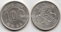монета Япония 100 йен 1964 год олимпиада в Токио