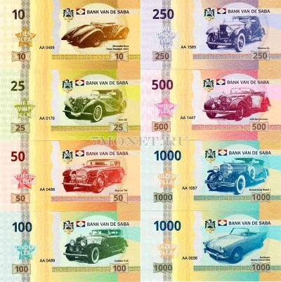 Остров Саба Набор из 8 банкнот 2015 год