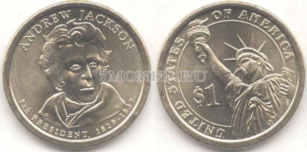 США 1 доллар 2008 год Эндрю Джексон