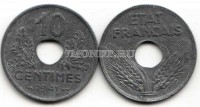 монета Франция 10 сантимов 1941 год для правительства Виши