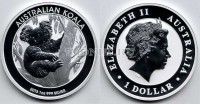 монета Австралия 1 доллар 2013 год коала инверсивный PROOF