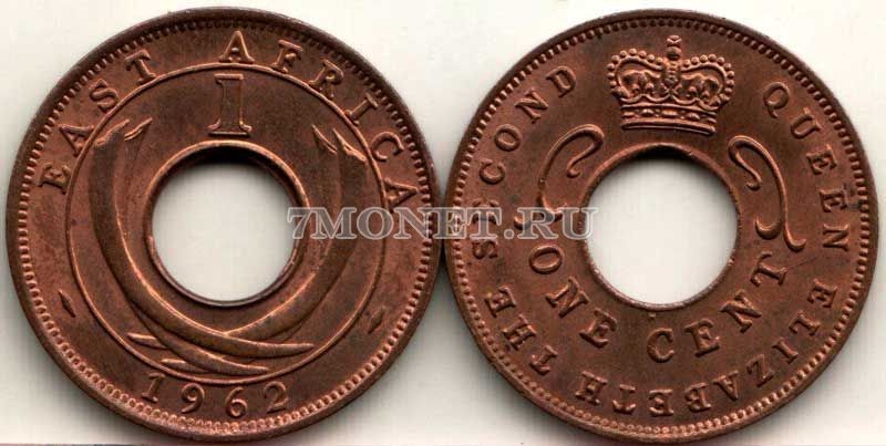 монета Восточная Африка 1 цент 1962 год
