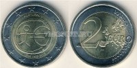 монета Португалия 2 евро 2009 год 10 лет ЕВРО