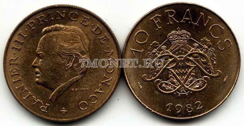 монета Монако 10 франков 1982 год