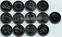 Канада набор из 12-ти монет 25 центов 2000 год миллениум