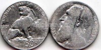 монета Бельгия 50 сентим 1901 год  Леопольд II «DER BELGEN»