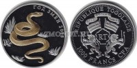 монета Того 1000 франков КФА 2013 год Год Змеи, PROOF