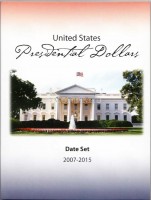 альбом для юбилейных однодолларовых монет США с изображением президентов страны 2007 - 2015 гг
