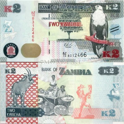 бона Замбия 2 квача 2015 год с метками для слепых