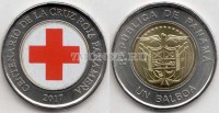монета Панама 1 бальбоа 2017 год 100 лет Красному кресту