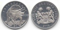 монета Cьерра-Леоне 1 доллар 2006 года Трицератопс