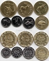 Башкортастан набор из 7-ми монетовидных жетонов 2012 год фауна