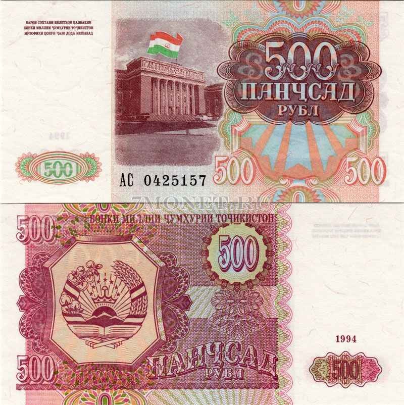 Сума таджикистан. 500 Рублей 1994. 500 Рублей 1994 года. Старые деньги Таджикистана. Рубл в Таджикистане 1000.