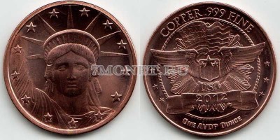 жетон США 2012 год статуя Свободы