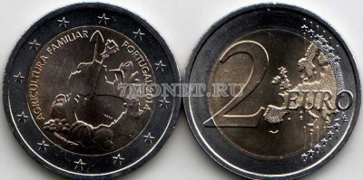 монета Португалия 2 евро 2014 год Международный год семейных фермерских хозяйств
