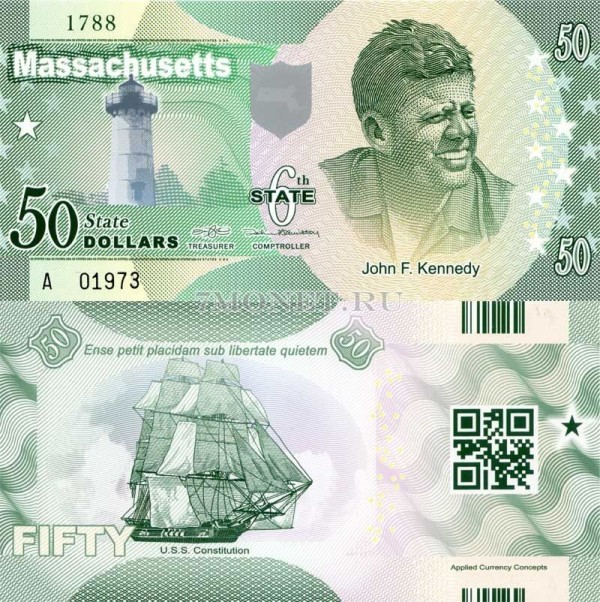 бона США 50 долларов 2013 год штат Массачусетс, Джон Фицджералд Кеннеди