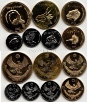 Дагестан набор из 7-ми монетовидных жетонов 2012 год фауна