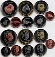 Абхазия набор из 8-ми монетовидных жетонов 2013 год фауна