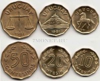 Уругвай  набор из 3-х монет 1981 год