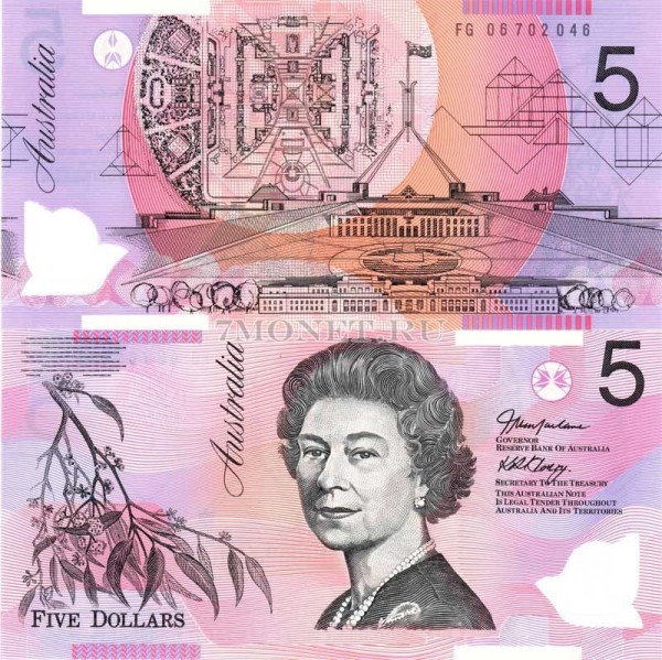 бона Австралия 5 долларов 2006 год пластик