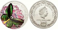 монета Токелау 5 долларов 2012 год Бабочка Орнитоптера приам 3D (PROOF)