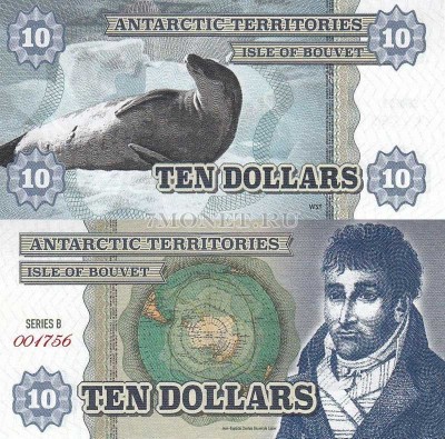 бона Остров Буве 10 долларов 2014 год