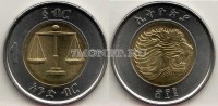 монета Эфиопия 1 быр 2010 год