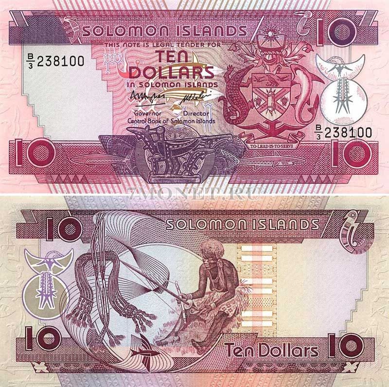 бона Соломоновы острова 10 долларов 1986 год