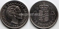 монета Дания 5 крон 1977 год Маргрете II