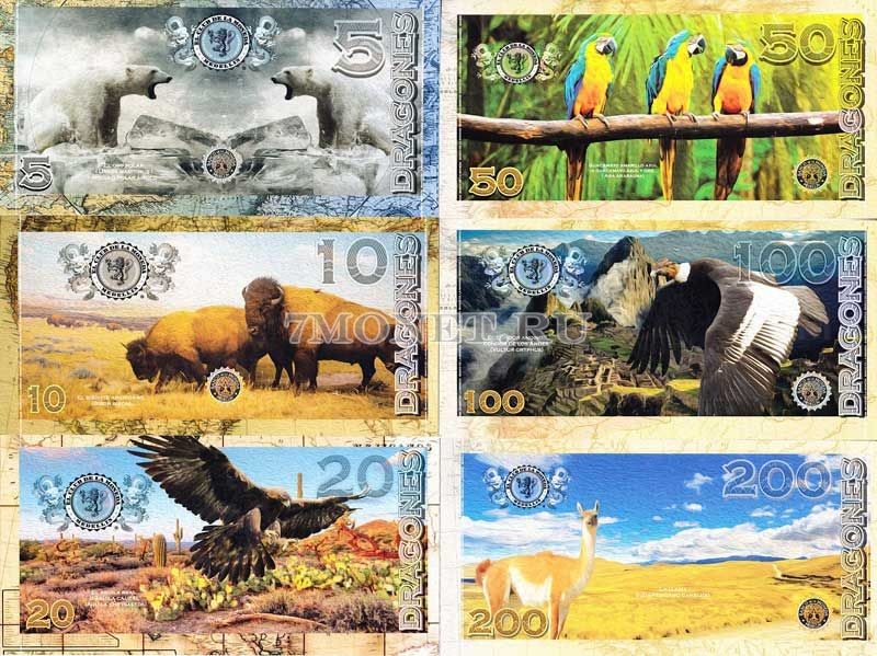 Колумбия набор из 6-ти банкнот 2016 год Серия Коренные народы Америки