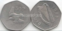монета Ирландия 50 пенсов 1977-1983 год Вальдшнеп