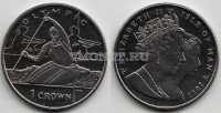 монета Остров Мэн 1 крона 2012 год олимпиада - гребля