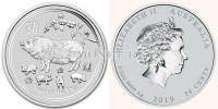 монета Австралия 50 центов 2019 год свиньи инверсивный PROOF