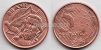 монета Бразилия 5 центаво 2004, 2005 год