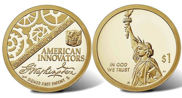 монета США 1 доллар 2018 год Вступительная монета серии Инновации США