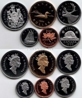 Канада набор из 6-ти монет 1990 год