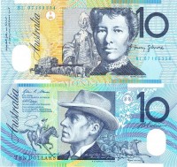бона Австралия 10 долларов 2002-2012 год пластик
