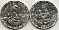 монета Португалия 1000 эскудо 1980 год 400 лет со дня смерти Луиш Ваш де Камойнш