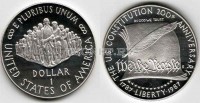 монета США 1 доллар 1987 год 200 лет конституции PROOF