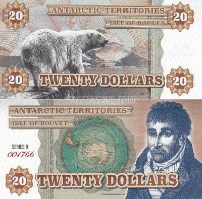 бона Остров Буве 20 долларов 2014 год