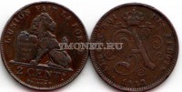 монета Бельгия 2 сантима 1905 год Король Альберт I