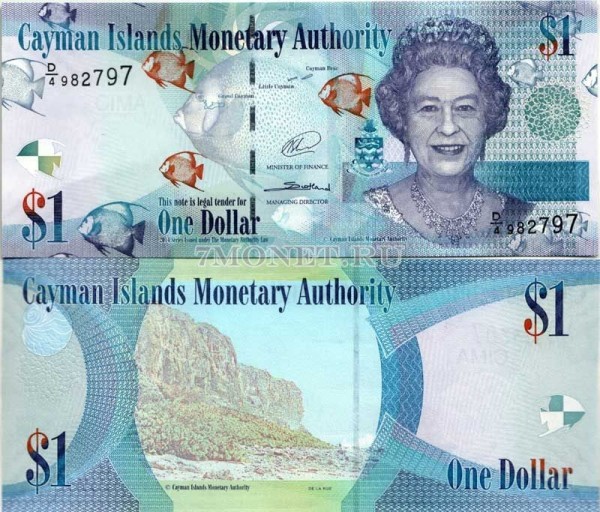 бона Каймановы острова 1 доллар 2014 год