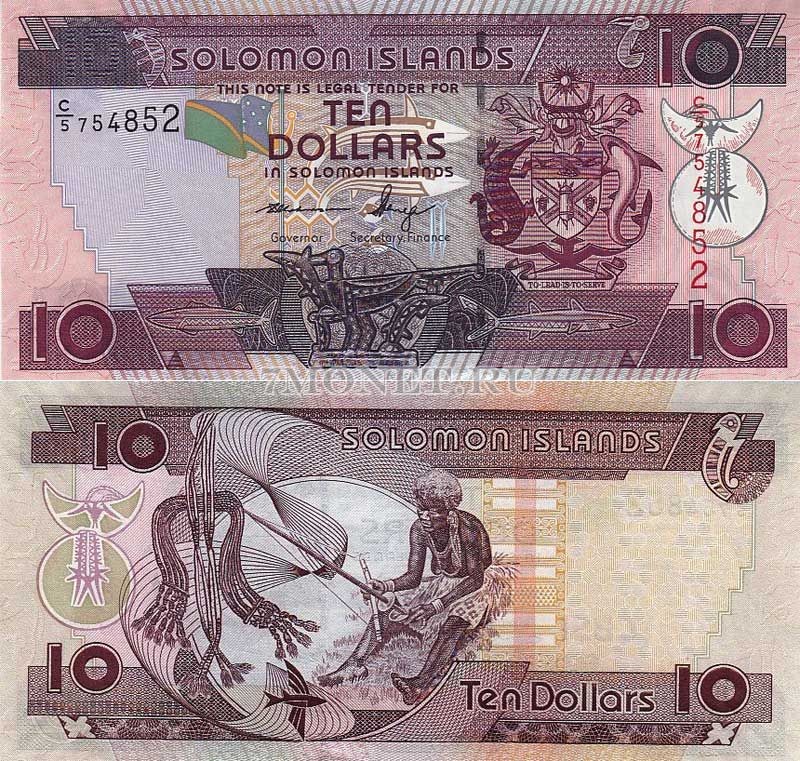 бона Соломоновы острова 10 долларов 2009 год