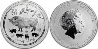 монета Австралия 1 доллар 2019 год свиньи инверсивный PROOF