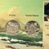 Гуанахани набор из 3-х монет 3 доллара 2020 год Корабли Колумба